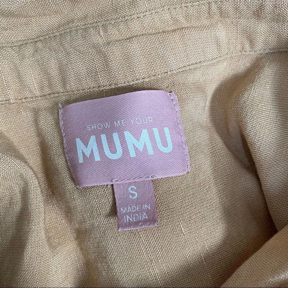 Show Me Your MuMu ‘Marcella’ linen button down Shirt C23 - Picture 7 of 8